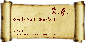 Kovácsi Geréb névjegykártya